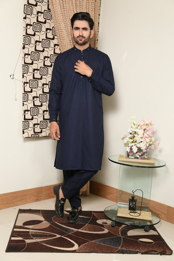 Navy Blue Suit Kurta Pent Trouser