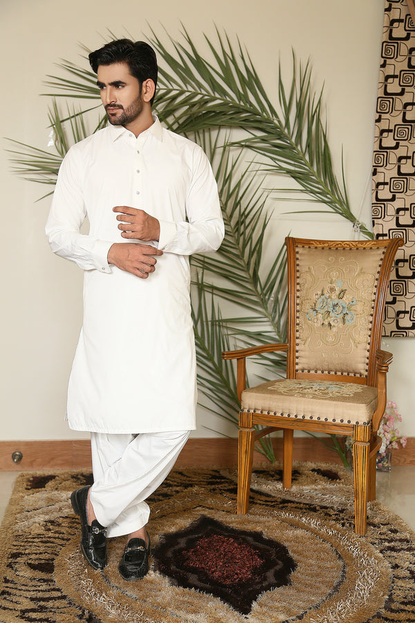 OFF White Boski Suit Kameez Shalwar