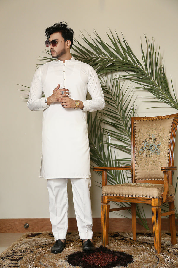 OFF White Suit Kurta Pent Trouser