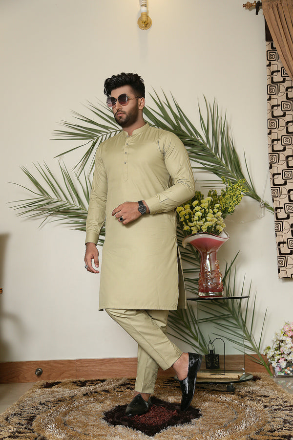 Pista Green Suit Kurta Pent Trouser